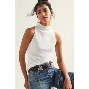 NWT Anthropologie Maeve *IN LIGHT BLUE* Womens Mock Neck Sleeveless Tank XS